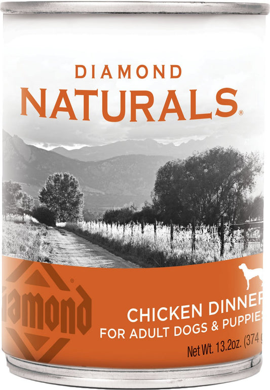Diamond Naturals Chicken Dinner Adult & Puppy Canned Dog Food, 13.2-oz